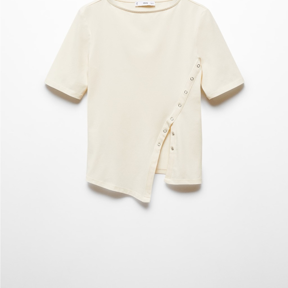 Mango Cotton T-Shirt with Slit asymmetrical